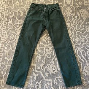 Lightly worn, Levi hunter green jeans